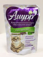 Пакет дой-пак &quot; Амурр&quot; 100 гр.  для  кошек &quot; Утка с морковью&quot; в желе 1/24