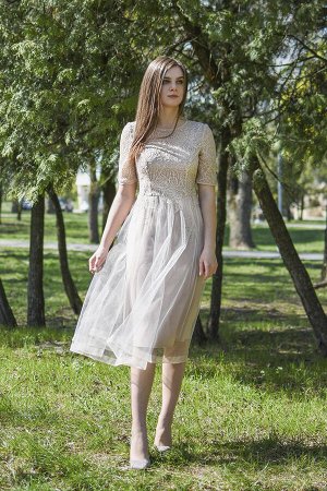 Платье Платье JeRusi 1983 каппучино 
Состав ткани: ПЭ-100%; 
Рост: 164 см.

Воздушная и невесомая, наша модель порадует вас своей утонченностью, а комбинация легкой сетки и невесомого кружева создаду