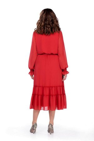 Платье Платье TEZA 157 красное 
Состав ткани: Вискоза-20%; ПЭ-80%; 
Рост: 164 см.

Платье приталенного силуэта из мягкой струящейся ткани. Платье отрезное по талии. Рукав втачной по низу собранный на