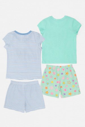Два комплекта для девочек((1)футболка(фуфайка) и (2)шорты) Arete ассорти