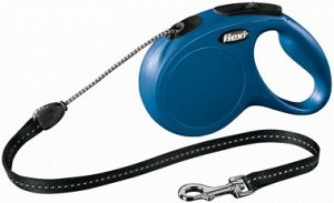 flexi рулетка New Classic M (до 20 кг) 8 м трос синяя