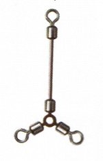 Вертлюг тройник с удлиненным плечом, тест 20 кг., HXY-2009-6, black nickel