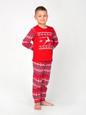 Костюм детский кулирка с брюками "ЛАПЛАНДИЯ" КРАСНЫЙ