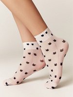 Носки женские с рисунком «Black kittens» 40 den