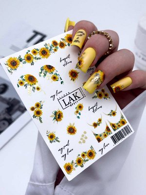 LAK NAILS #F211 Фольгированный слайдер с цветами для дизайна ногтей/для маникюра