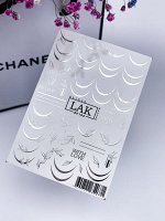 LAK NAILS #F196 Фольгированный слайдер с френчем для дизайна ногтей/для маникюра