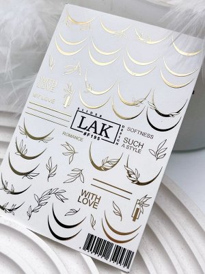 LAK NAILS #F195 Фольгированный слайдер с френчем для дизайна ногтей/для маникюра