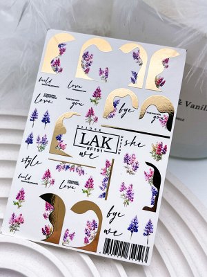 LAK NAILS #F191 Фольгированный слайдер с цветами для дизайна ногтей/для маникюра