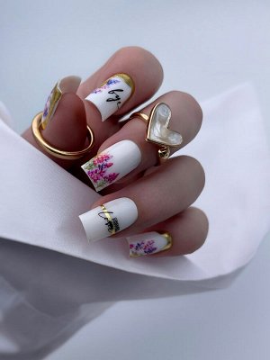 LAK NAILS #F191 Фольгированный слайдер с цветами для дизайна ногтей/для маникюра