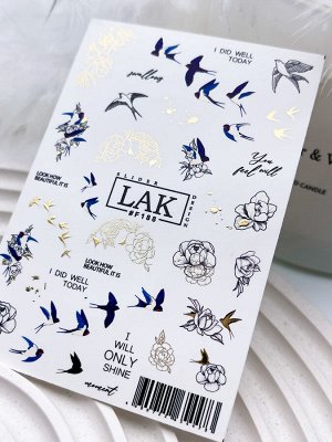 LAK NAILS #F188 Фольгированный слайдер для дизайна ногтей/для маникюра