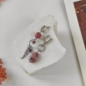 Серьги из родонита