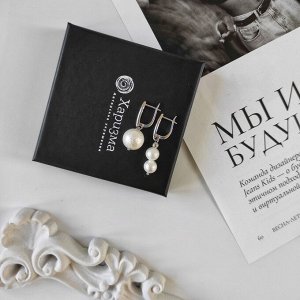 Серьги с хлопковым жемчугом асимметрия