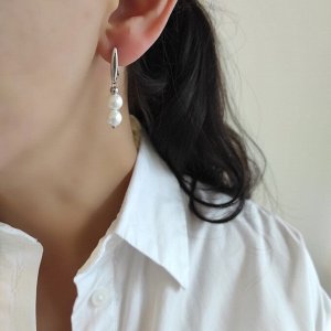 Серьги с хлопковым жемчугом асимметрия