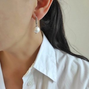 Серьги с хлопковым жемчугом асимметрия