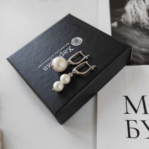 Серьги с хлопковым жемчугом асимметрия