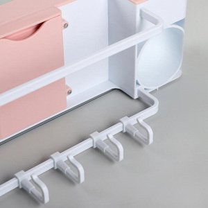 Подставка для ванных принадлежностей 40.5-13-17.5 см "Нежность", цвет розовый