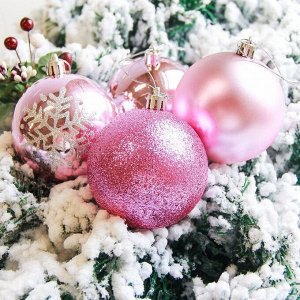 Ёлочные игрушки «Снежинка капель», шары новогодние, d=8 см, набор 6 шт.