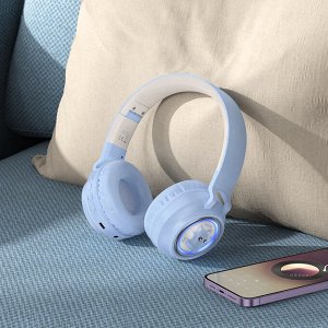 Наушники беспроводные HOCO W50 Cute Cat Кошачьи Ушки Bluetooth, 400 мАч, TF, AUX