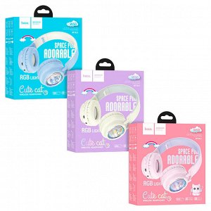 Наушники беспроводные HOCO W50 Cute Cat Кошачьи Ушки Bluetooth, 400 мАч, TF, AUX