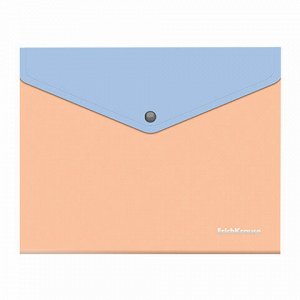 Папка-конверт с кнопкой ERICH KRAUSE "Matt Pastel Bloom", А5+, до 120 л., с карманом, ассорти, 0,18 мм, 61150