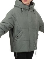 282 GRAY/GREEN Куртка зимняя облегченная женская (верблюжья шерсть)