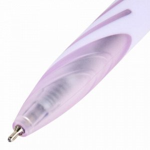 Ручка шариковая автоматическая BRAUBERG ULTRA COLOR PASTEL, soft-touch, СИНЯЯ, пишущий узел 0,7 мм, линия 0,35 мм, 144204