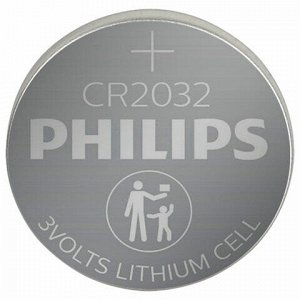 Батарейки литиевые PHILIPS Lithium CR2032 "таблетки, дисковые, кнопочные" КОМПЛЕКТ 2 шт., блистер, Б0062716