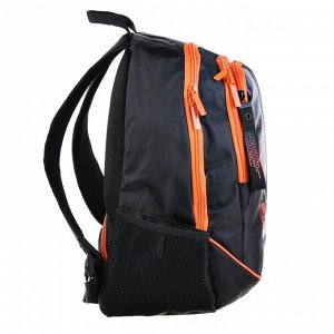 Рюкзак молодежный Hatber Street 42x30х20 см, эргономичная спинка, Don't stop music, чёрный/оранжевый