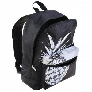 Рюкзак молодёжный Hatber Casual 37 х 29 х 15 см, Pineapple, чёрный/белый