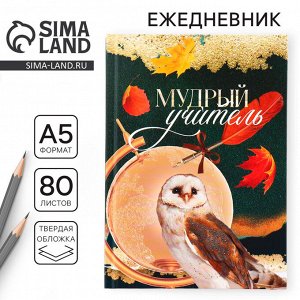 Ежедневник, твёрдая обложка, формат А5, 80 листов «Мудрый учитель»