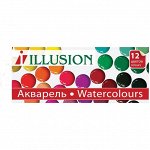 Акварель Гамма &quot;Illusion&quot;, медовая, 12 цветов, без кисти, картон
