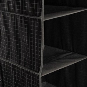 Органайзер подвесной Доляна «Кло», 4 отделения, 30x30x80 см, чёрный