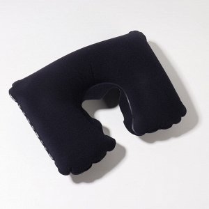 Подушка надувная для шеи, дорожная, 37x25 см, синяя