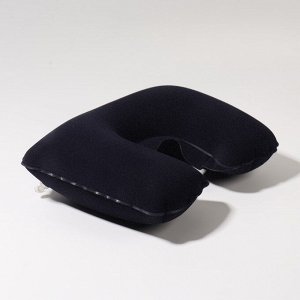 Подушка надувная для шеи, дорожная, 37x25 см, синяя