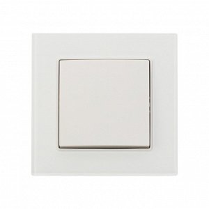 Выключатель TOT Glossy Glass, 10 А, 1 клавиша, скрытый, стекло, белый
