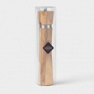 Мельница для специй Magistro Wooden, 5.5x26.5 см, керамический механизм, коричневая