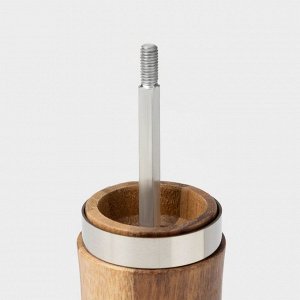 Мельница для специй Magistro Wooden, 5x16.5 см, керамический механизм, коричневая