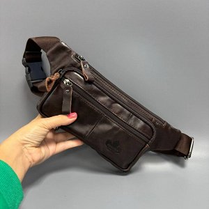 Сумка мужская поясная натуральная кожа