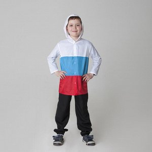 Дождевик детский "Россия", триколор, ткань плащёвая с водоотталкивающей пропиткой, рост