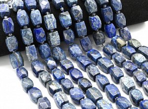 Бусины из лазурита Афганского бочонок с гранями 12*16мм, 38,5см, 21,бусина