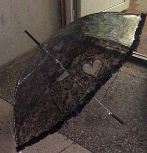Прозрачный зонт-трость с рюшками