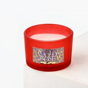 Свеча ароматическая в стекле «Gold rose»аромасвеча, аромат роза, 5 х 7,1 см.