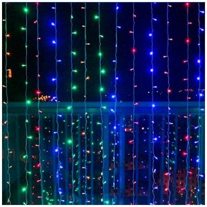 ХИТ!!! Гирлянда светодиодная занавес 3 х 2 метра, 200 LED, 8 цветов, 8 режимов, пульт дистанционного управления