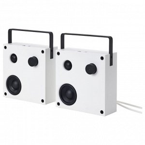 VAPPEBY, bluetooth-колонки, белый / комплект из 2-х gen 3, 20x20 см
