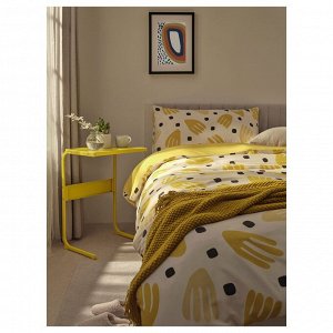 BRUKSVARA, Комплект постельного белья из 3 предметов, желтый/белый, 150x200 см