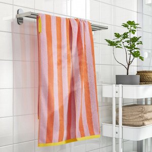 SLNHSTMAL, банное полотенце, в оранжевую /розовую полоску, 70x140 см