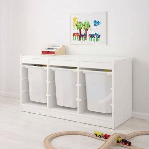 TROFAST, комбинация для хранения с коробками, белый /white, 99x44x55 см