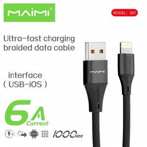 Akuma Кабель зарядный USB Maimi X87 6A USB - iOS Lightning, Type-C , Micro USB 1м
