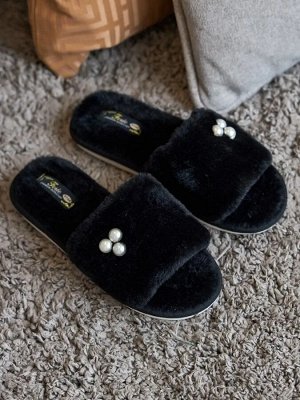 Мягкие меховые тапочки с прочной и гибкой подошвой