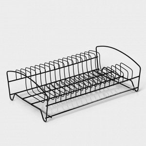Сушилка для посуды с поддоном, 38x24,5x12,4 см, чёрный